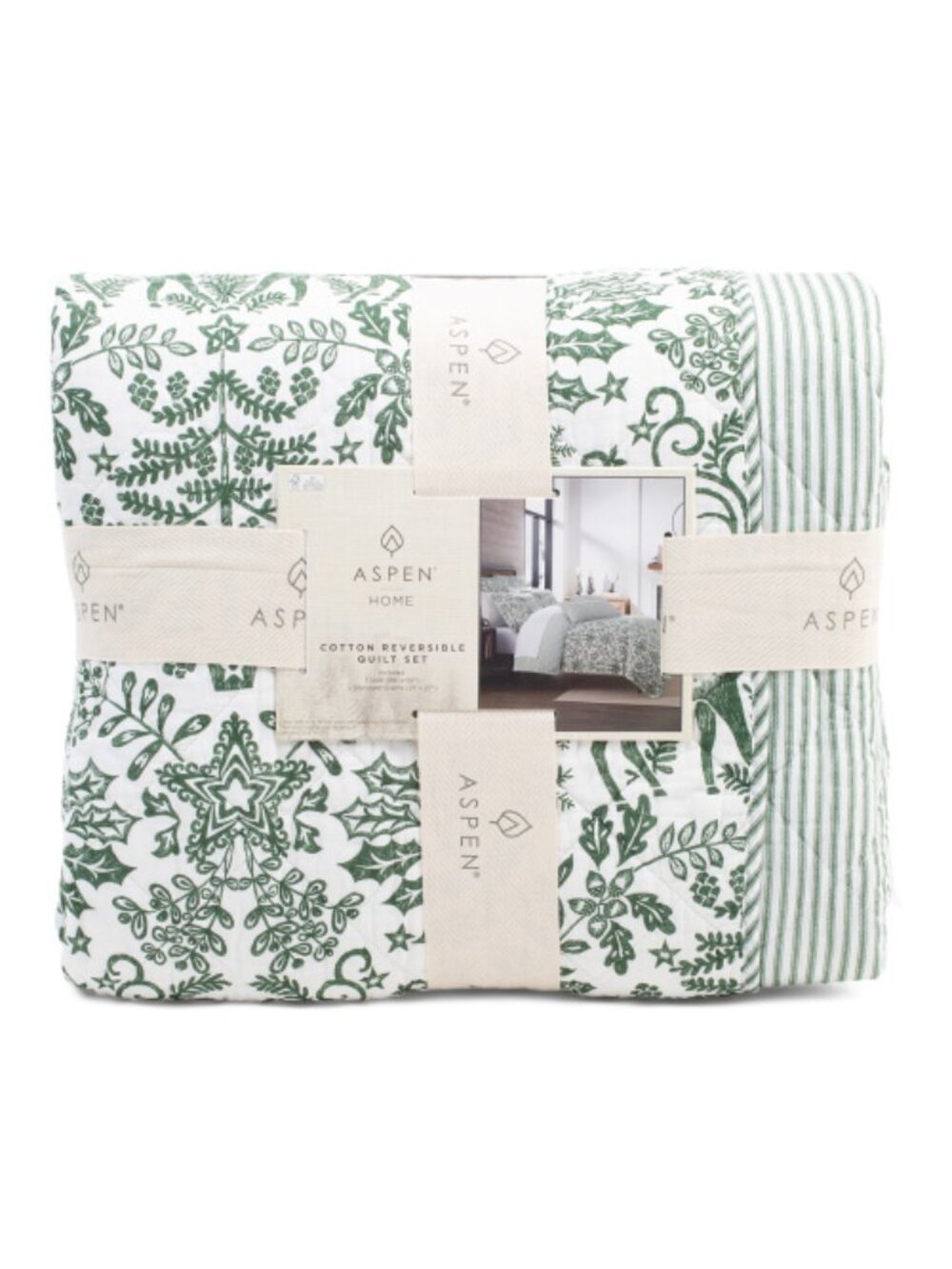 ASPEN Reindeer Forest Printed Quilt Set